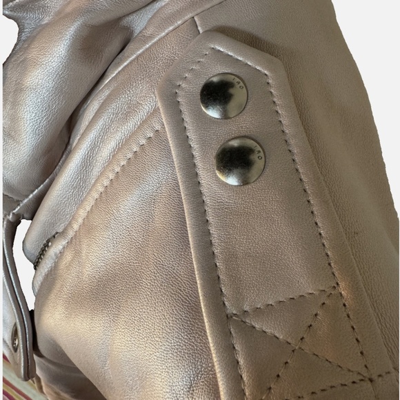 IRO Motobike Pink Metalic jacket 100% Lamb Leather Size 40 - Picture 6 of 8